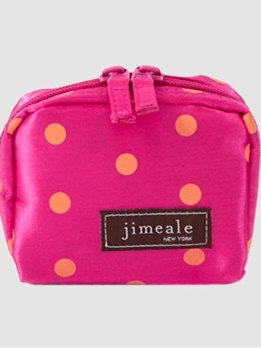 NWT Jimeale The Gramercy Pink Orange Polka Dot Coin Pouch *Rare*